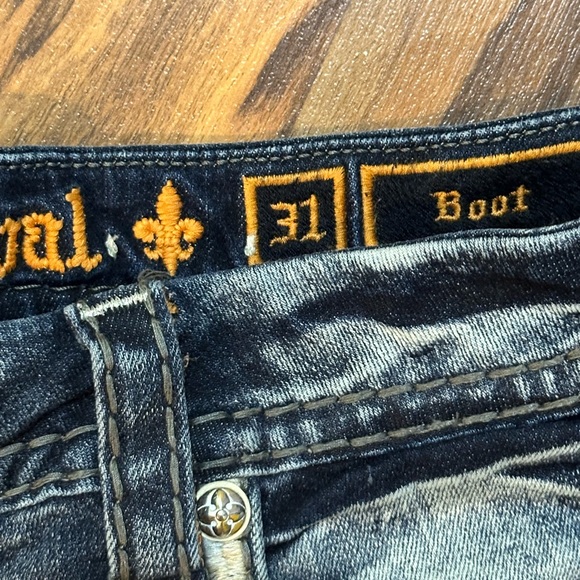 Rock Revival Dark Blue Denim with Silver Button 3" Short - Picture 5 of 14